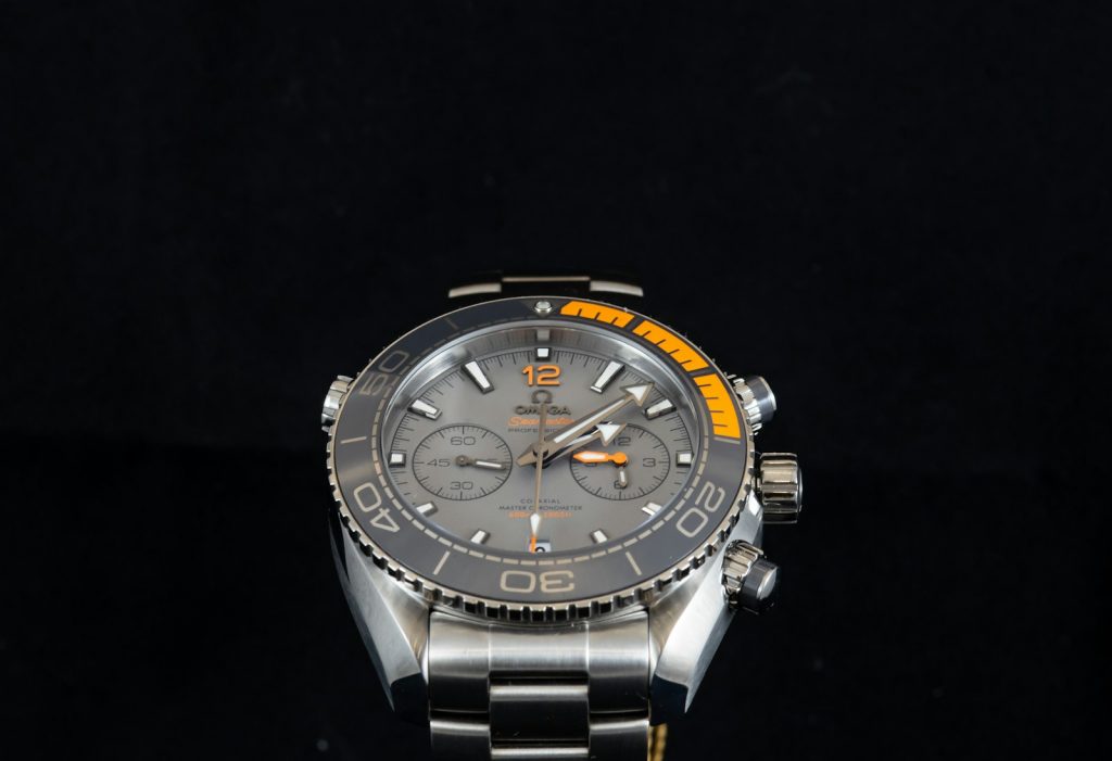 round black chronograph watch